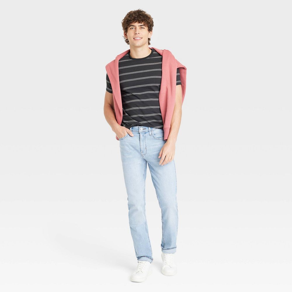 New - Men's Slim Fit Jeans - Goodfellow & Co™ Light Blue Denim 34x30: Heavyweight Twill, Stretch, Mid Rise