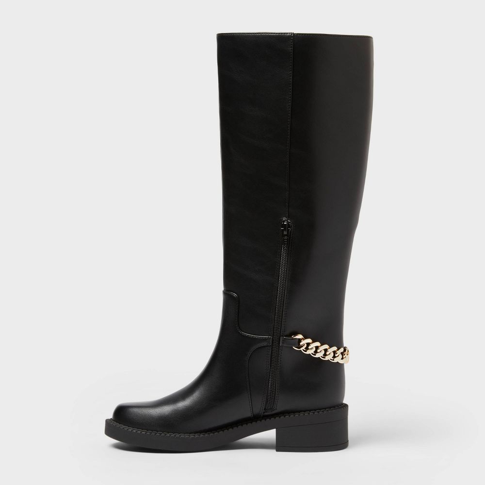 Open Box - Women’s Bobbi Boots with Memory Foam Insole - A New Day™ Black 7.5