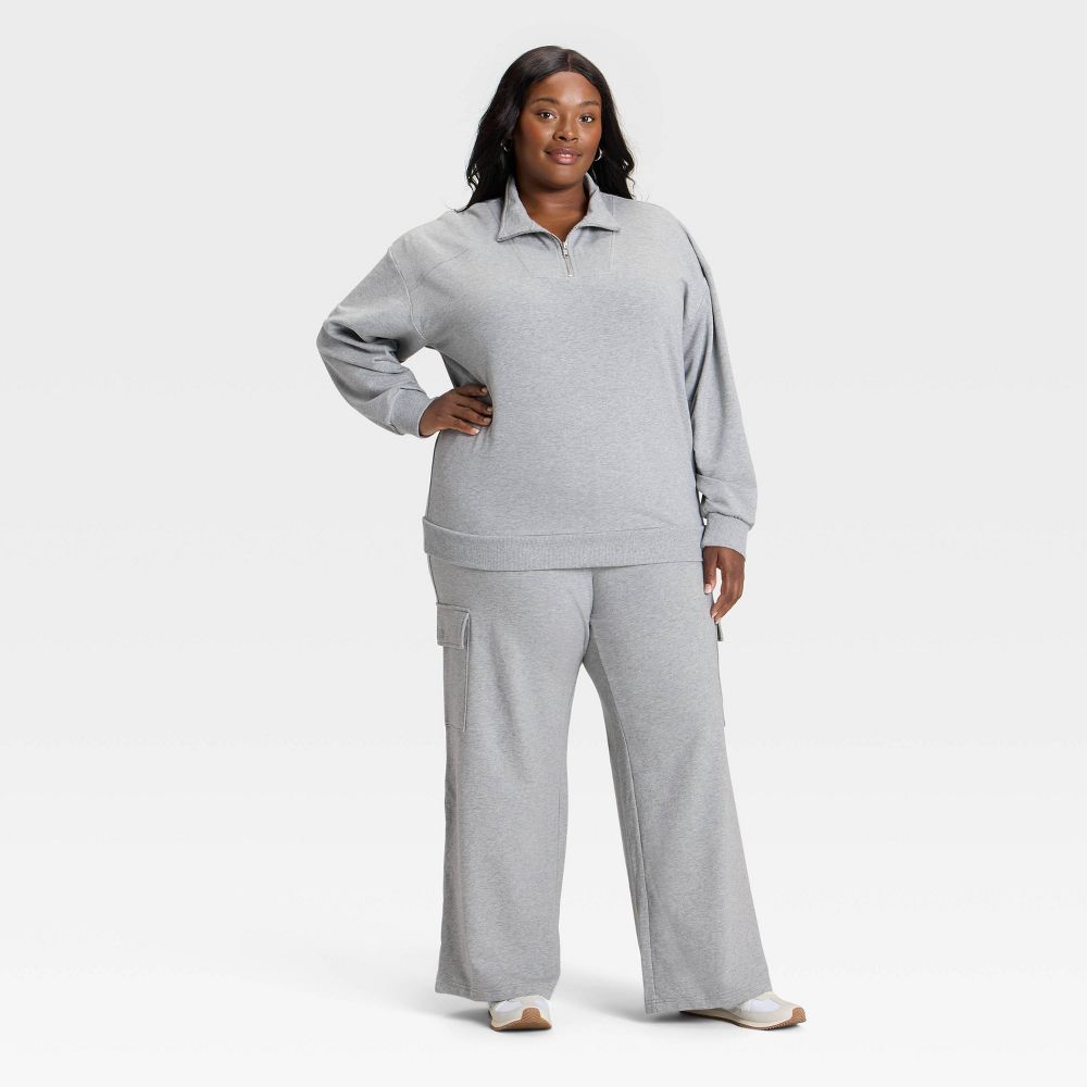 New - Women's French Terry Pullover Sweatshirt - Ava & Viv™ Heather Gray 2X