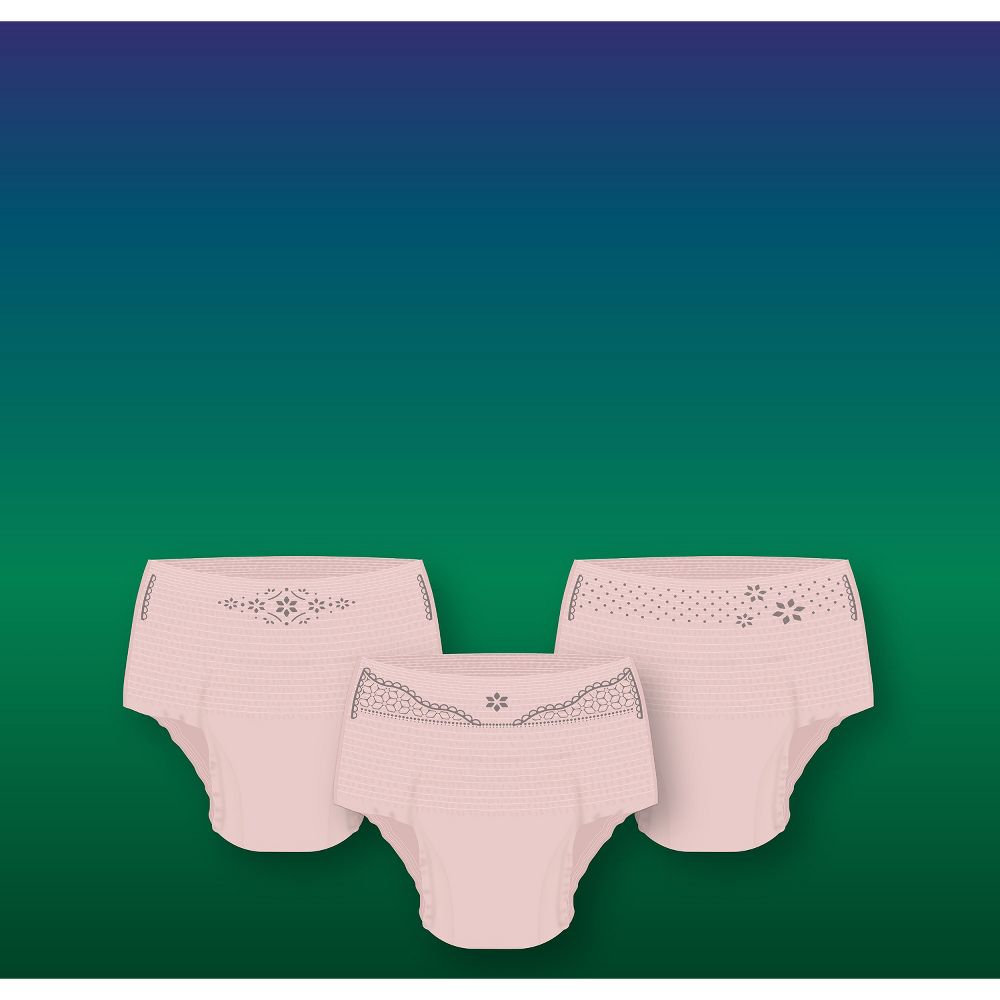 Open Box - Depend Night Defense Adult Incontinence Underwear for Women - Overnight Absorbency - L - Blush - 30ct