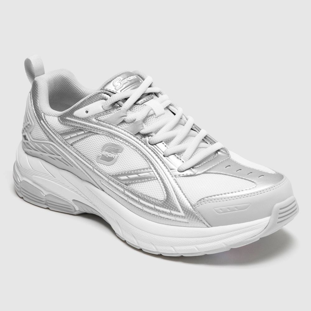 New - S Sport By Skechers Men's Stark Sneakers - Silver 11.5