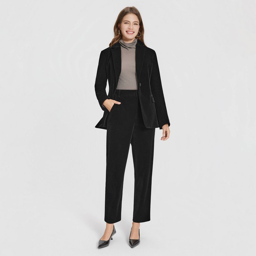New - Women's Velvet Blazer - A New Day™ Black S