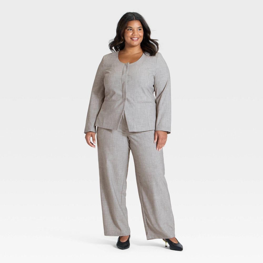 New - Women's Collarless Blazer - A New Day™ Gray XXL