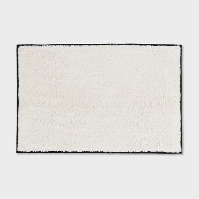 New - 24"x36" Oversized Border Bath Rug Black/White - Threshold™