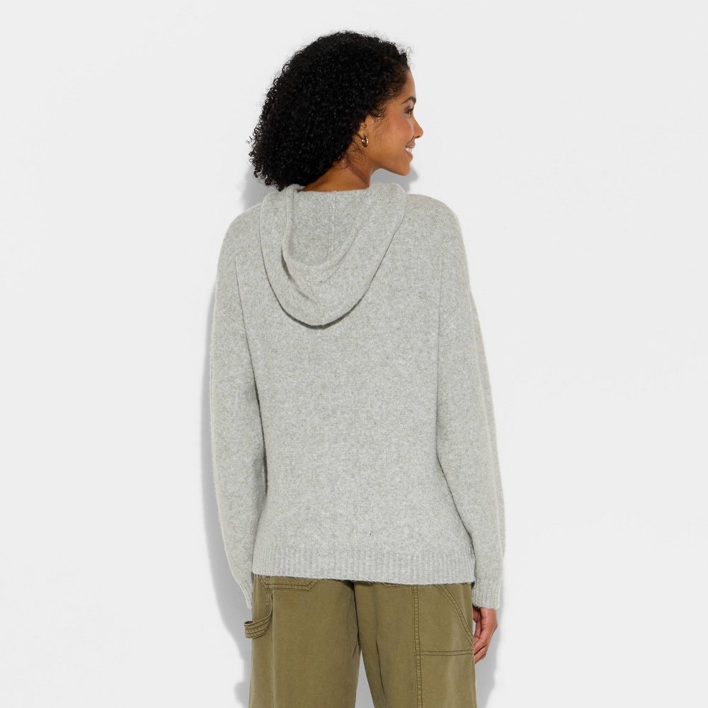 New - Women's Long Sleeve Hooded Cardigan - Wild Fable™ Gray S