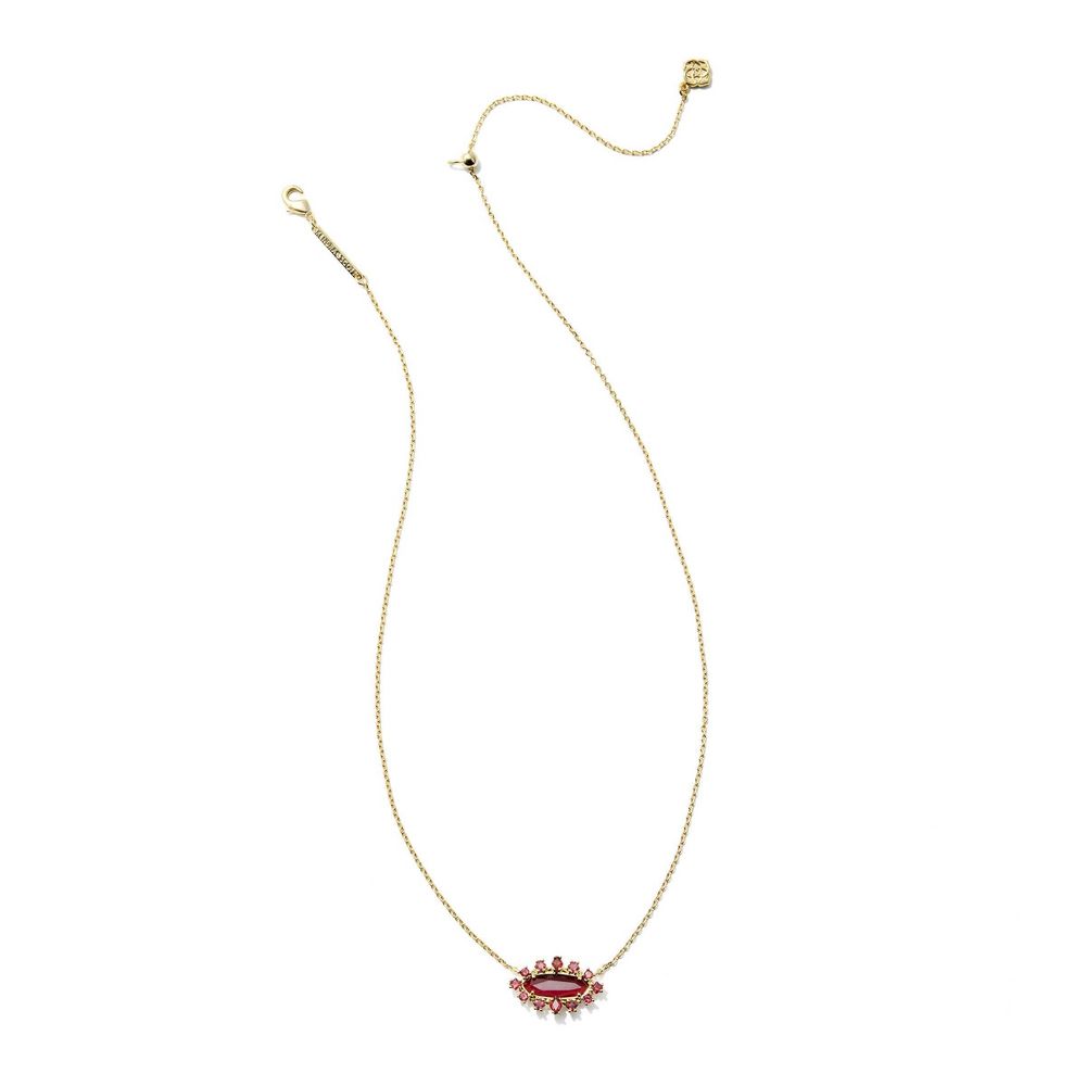 Open Box - Kendra Scott Eva Crystal Framed Pendant Necklace - Red Mix