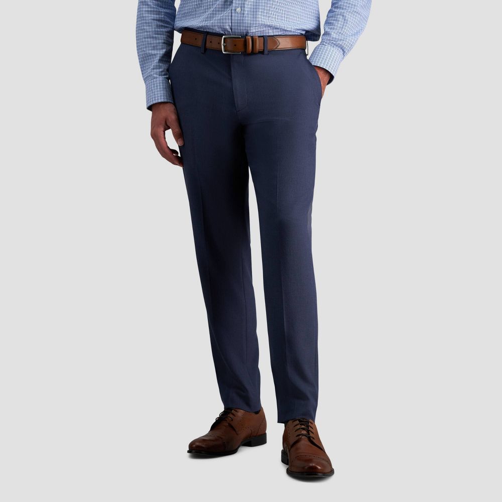 New - Haggar H26 Men's Stretch Slim Fit Pants - Blue 33x32