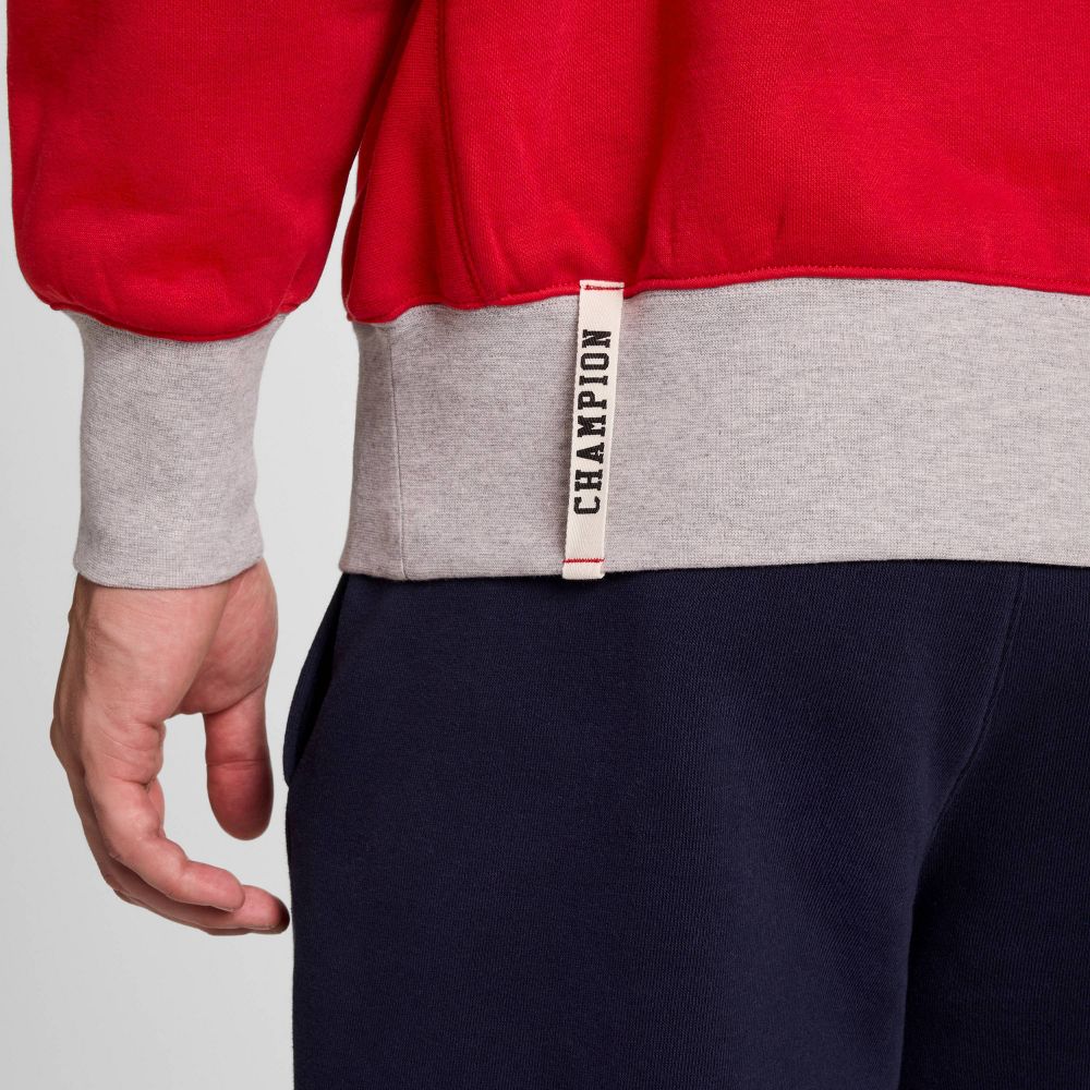 New - Champion Men's Physical Education Colorblocked Sweatshirt - Lava Falls M