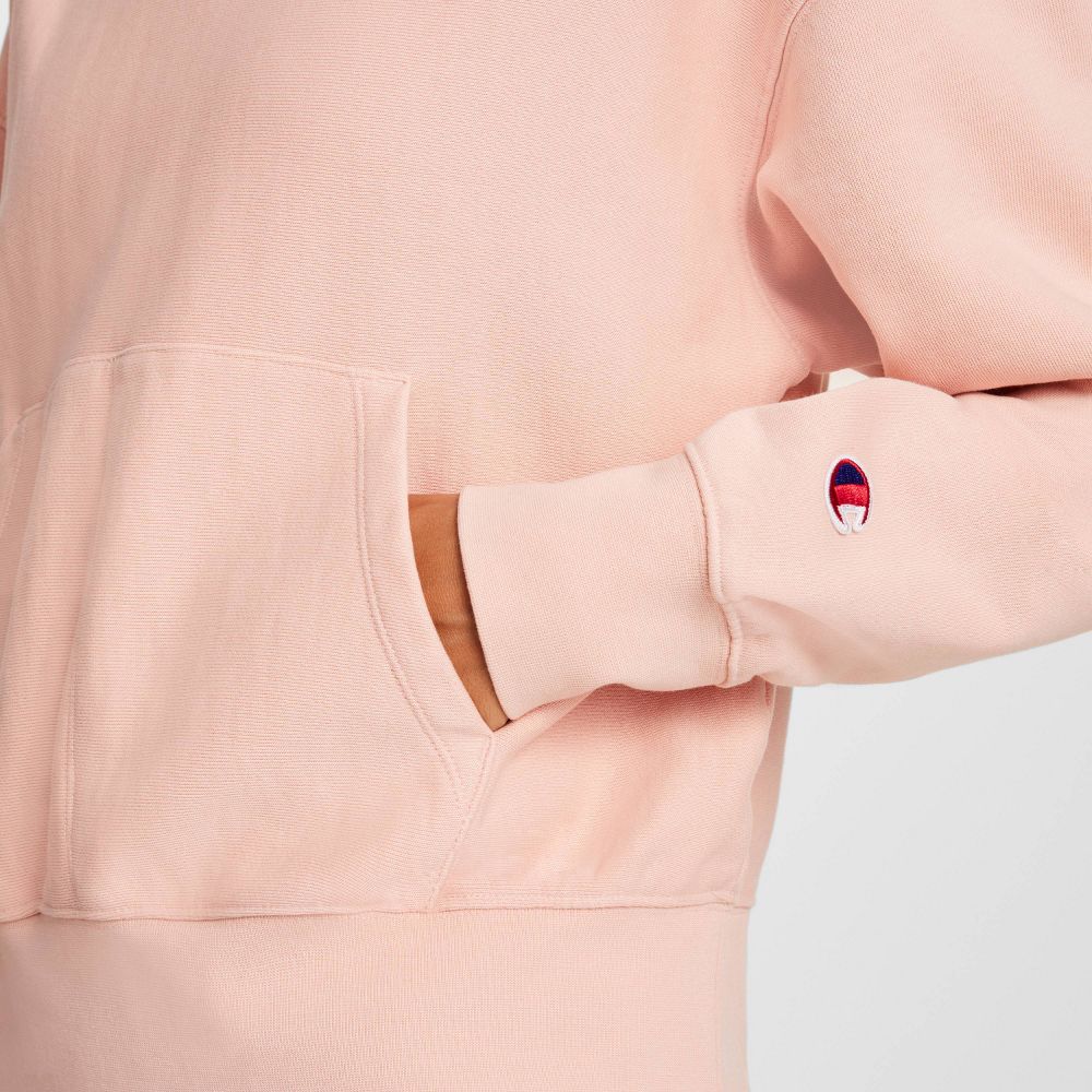 New - Champion Women's Vintage Wash Fleece Hooded Sweatshirt - Pink M