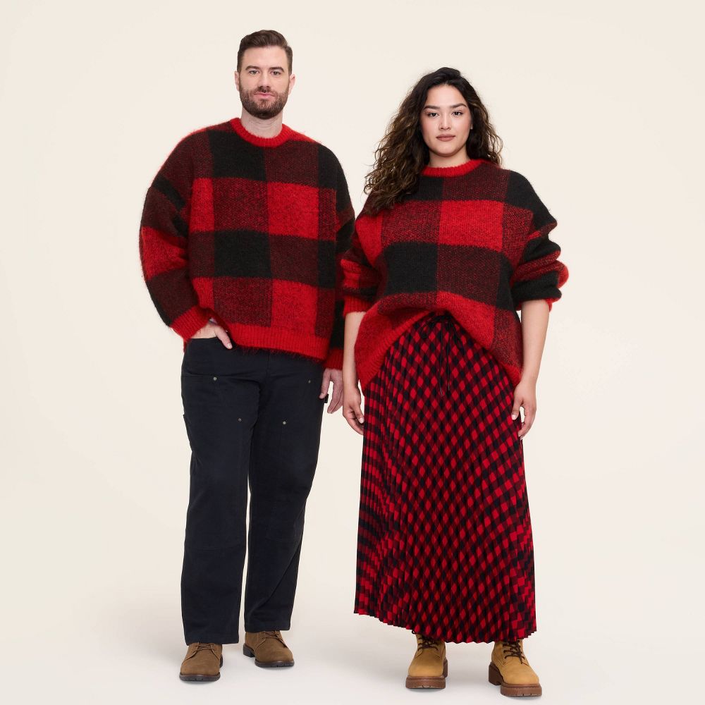 Open Box - Adult Tall Buffalo Check Pullover Sweater - Woolrich x Target Red/Black XLT