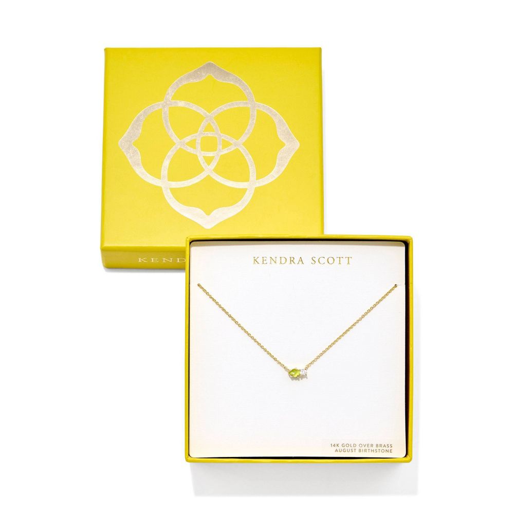 Open Box - Kendra Scott Jensen Birthstone Pendant Necklace - Light Green Cat's Eye