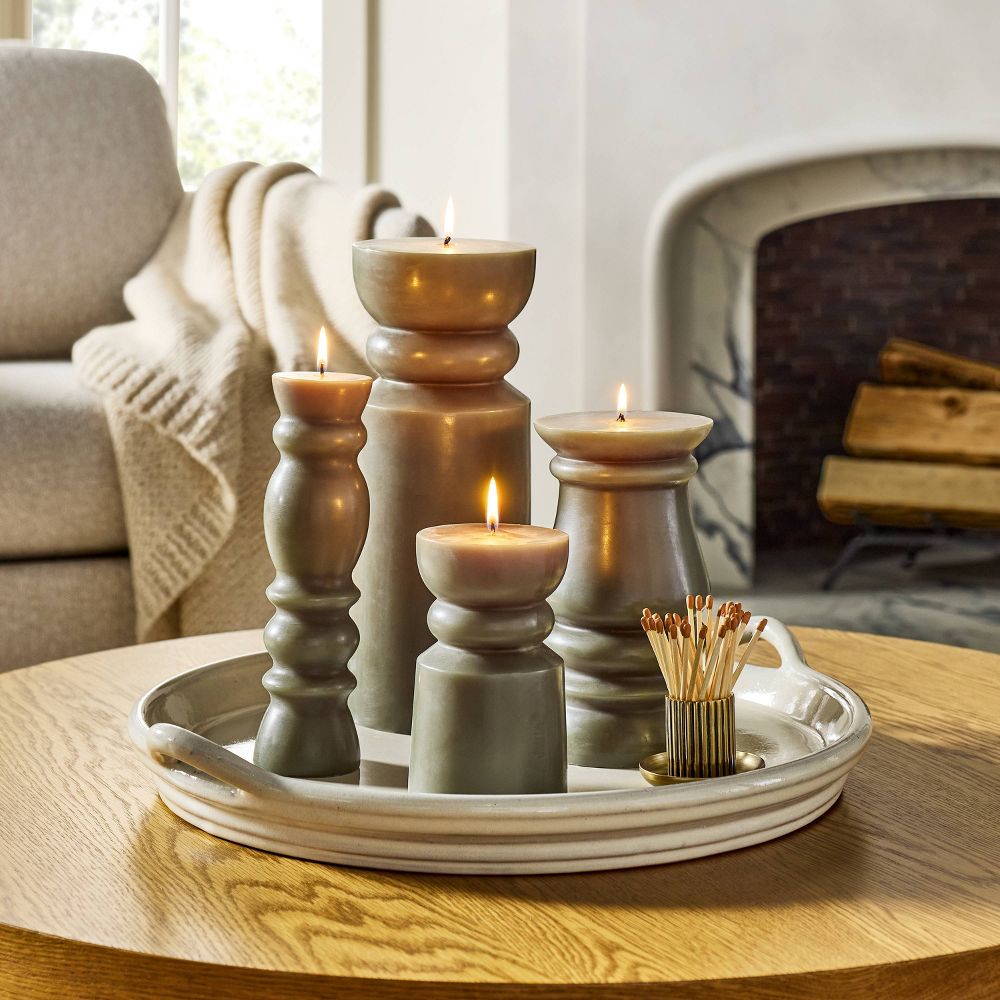 New - 17.5" Oversized Ceramic Tray with Handles Cream - Hearth & Hand™ with Magnolia