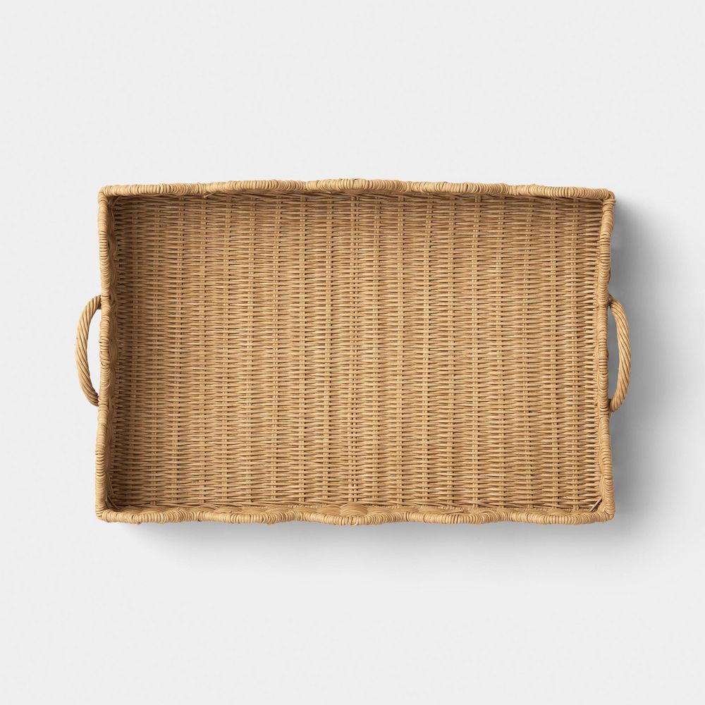 New - Recta Scallop Edge Wicker Tray - Threshold™