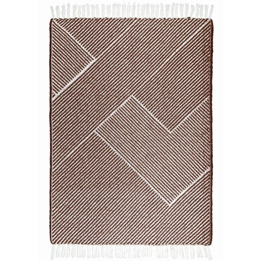 New - Brooklyn Loom 50"x70" Diagonal Chenille Stripe Throw Brown