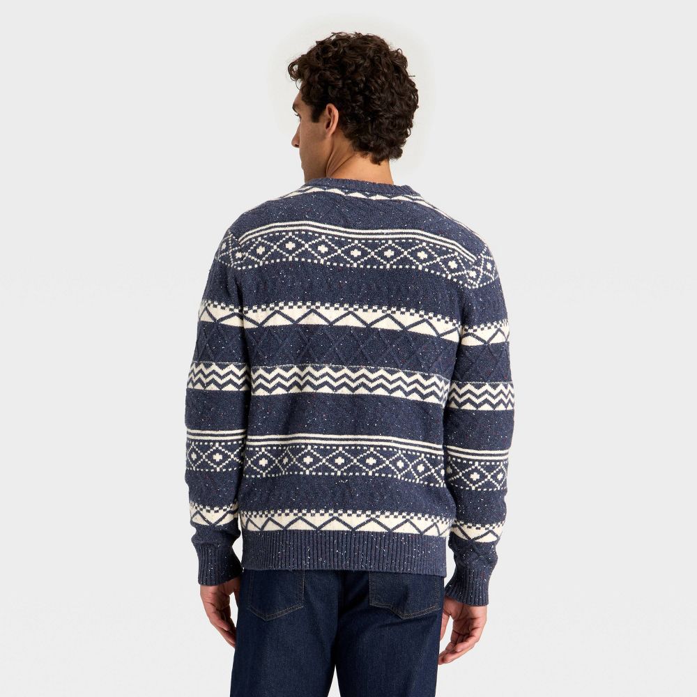 New - Men's Fair Isle Sweater - Goodfellow & Co™ Navy Blue XL