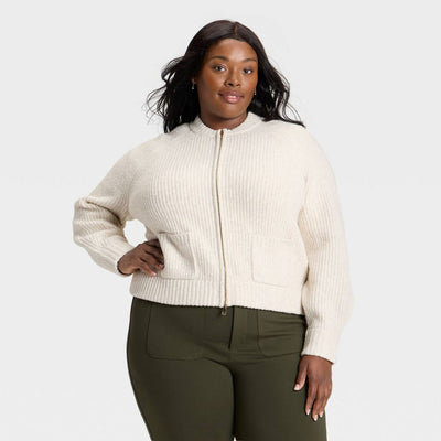 Women's Double Zip Cardigan Sweater - Ava & Viv