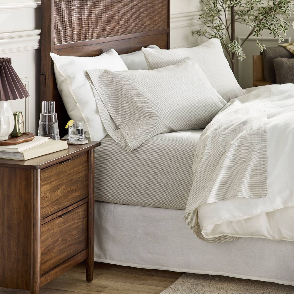 New - 4pc Queen Micro Stripe Sheet Set Green - Hearth & Hand™ with Magnolia