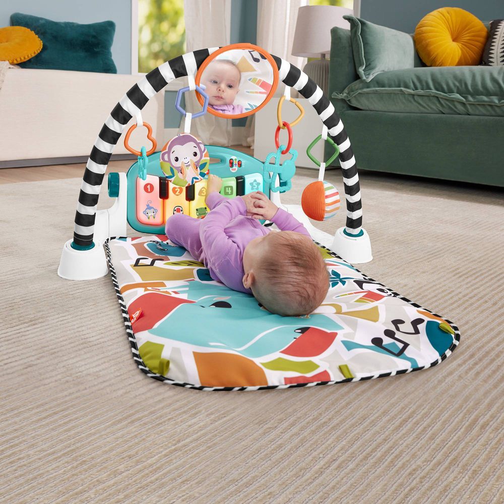 New - Fisher-Price Glow & Grow Kick and Play Gym - Blue