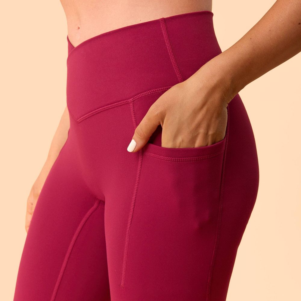 New - Blogilates Women's Crisscross High-Rise Leggings - Burgundy S