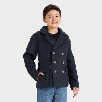 Open Box - Boys' Pea Coats - Cat & Jack™ Navy Blue XS
