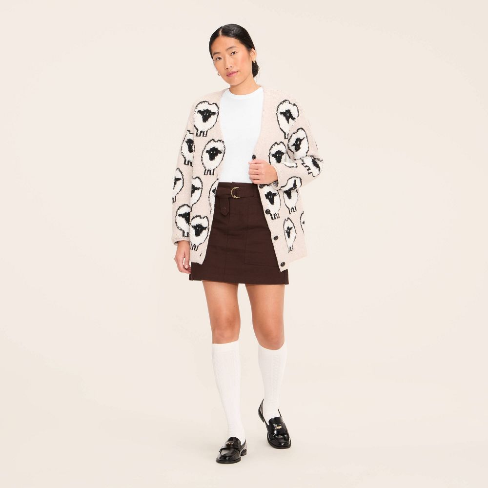 Open Box - Women's Belted Mini A-Line Skirt - Woolrich x Target Brown S