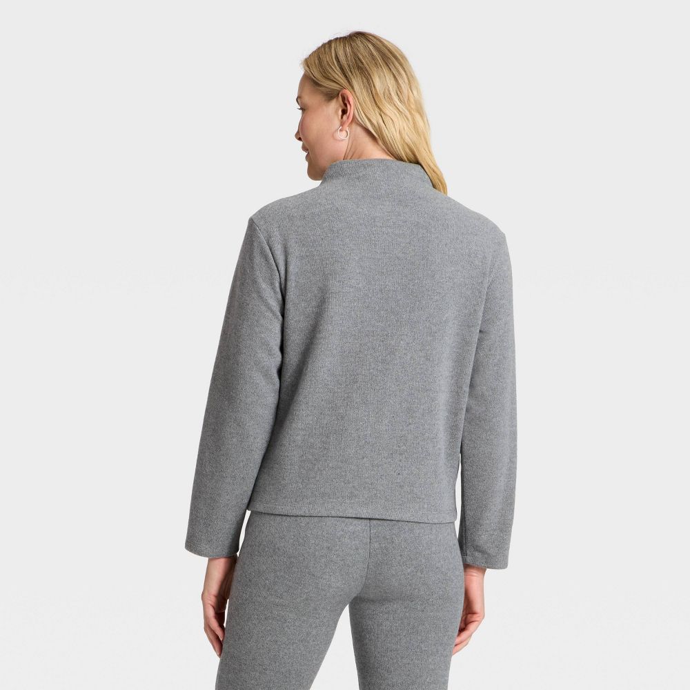 New - Women's Long Sleeve Brushed Mockneck Top - A New Day™ Gray S