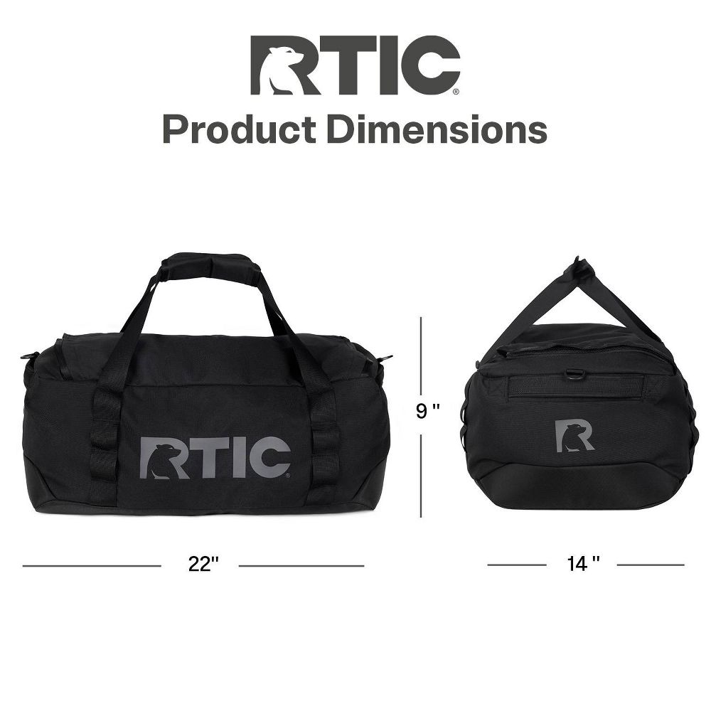 Open Box - RTIC Outdoors Medium Carry On Structured Collapsible Duffel Bag - Black