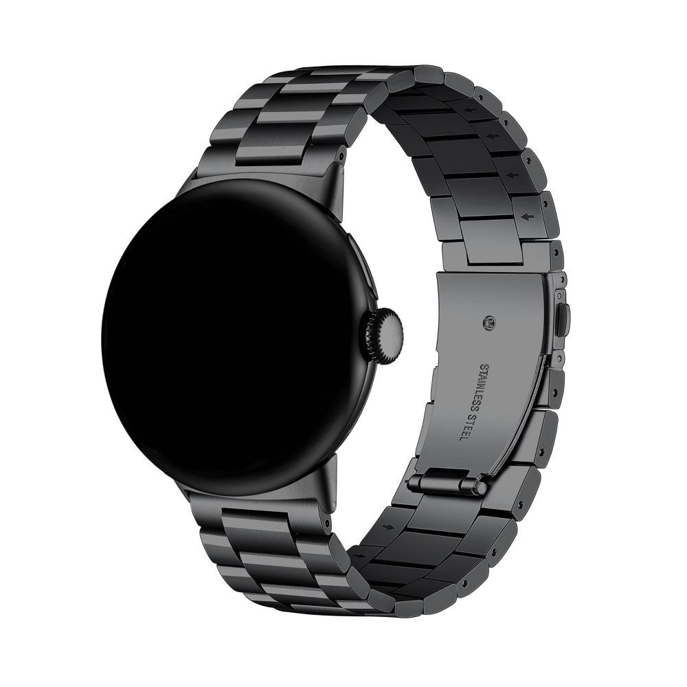 New - Posh Tech Maxwell Stainless Steel Smart Watch Band, Universal Fit for Apple Watch, Samsung Galaxy, Garmin 20mm - Black