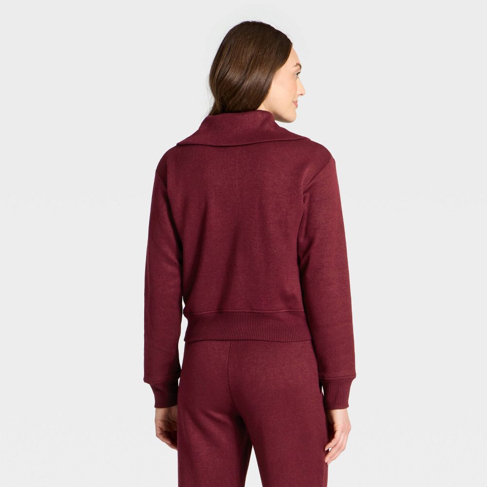 New - Women's Quarter Zip Pullover Sweatshirt - Universal Thread™ Burgundy L