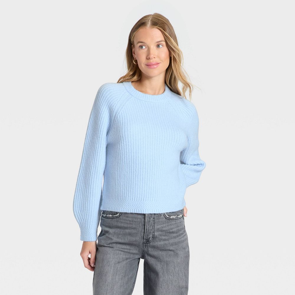 New - Women's Cozy Knit Crewneck Pullover Sweater - Universal Thread™ Blue XS