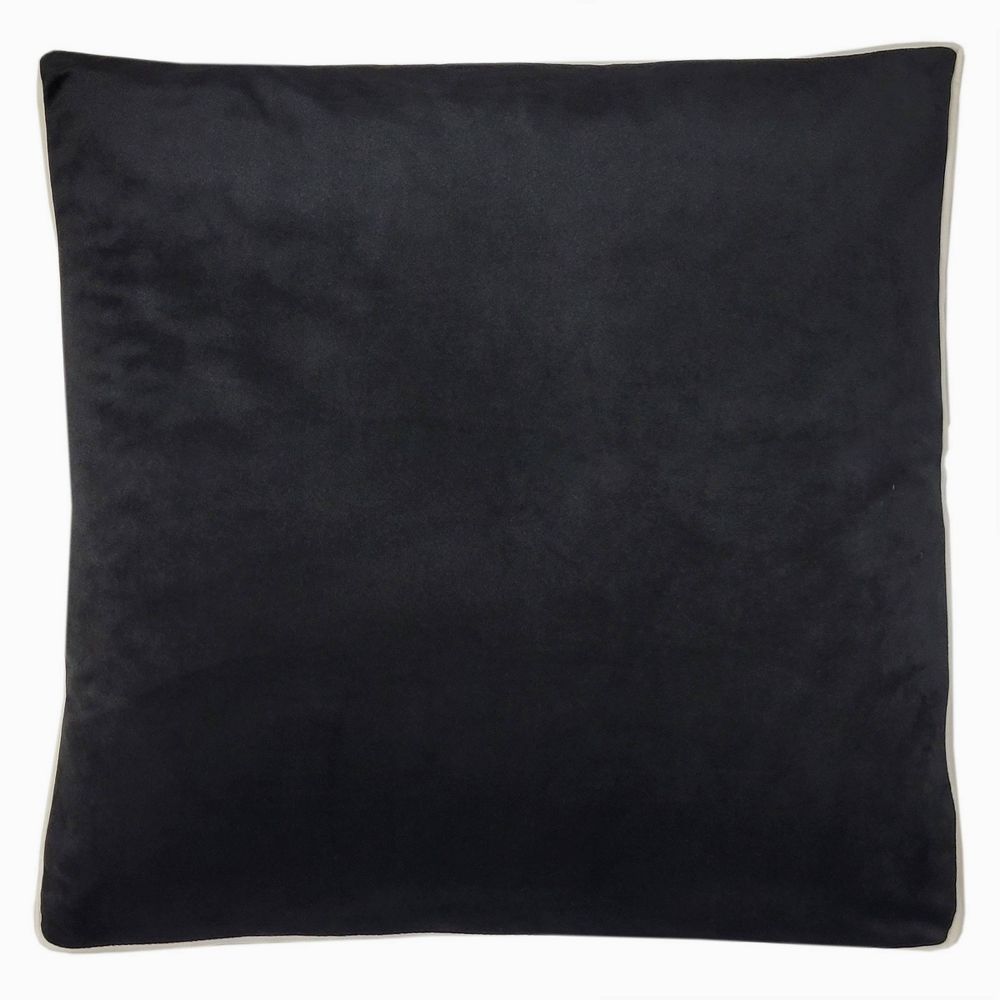 New - 17"x17" Chelsea Contrast Square Throw Pillow Black/Cream - Edie@Home: Indoor Polyester, Hidden Zipper
