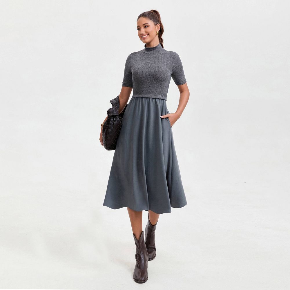 New - Women's Twofer Midi Dress - A New Day™ Gray M