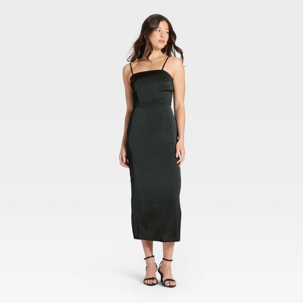 Open Box - Women's Column Slip Dress - A New Day™ Black M
