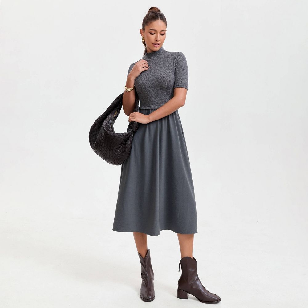 New - Women's Twofer Midi Dress - A New Day™ Gray L