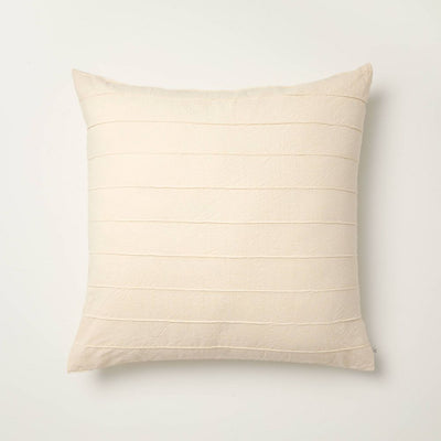 New - 26"x26" Stitch Stripe Euro Throw Pillow Cover Tan - Hearth & Hand™ with Magnolia