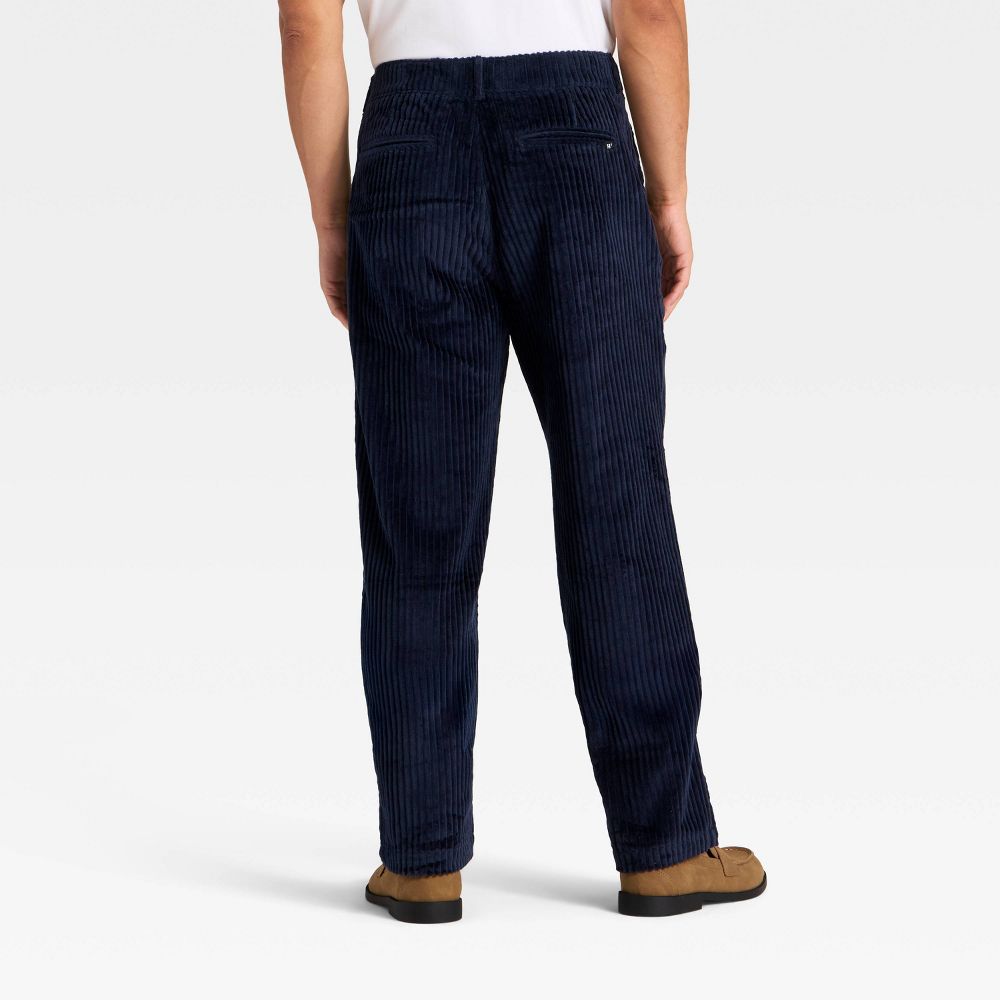 New - Houston White Men's Wide Wale Corduroy Trousers - Blue S