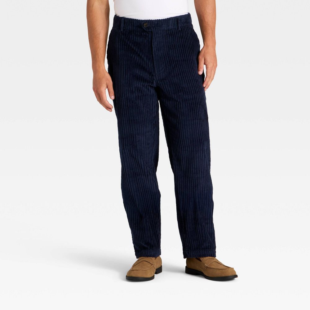 New - Houston White Men's Wide Wale Corduroy Trousers - Blue S