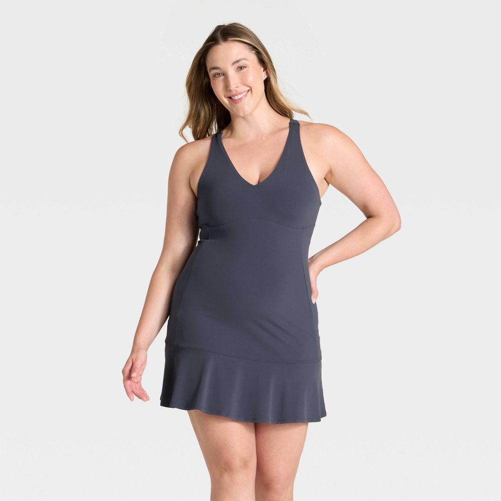 Open Box - Women's Everyday Soft Ruffle Dress - All In Motion™ Dark Blue XS