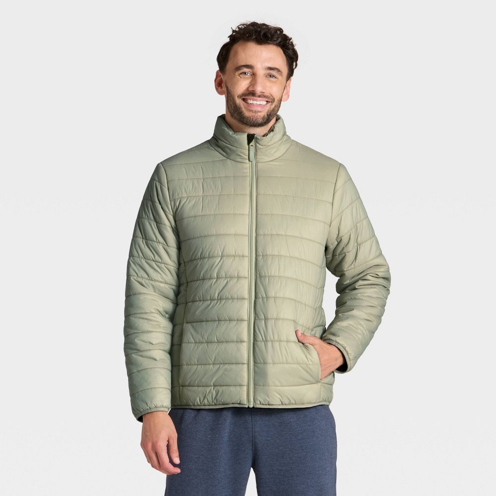 New - Men's Lightweight Puffer Jacket - Goodfellow & Co™ Light Green XXL