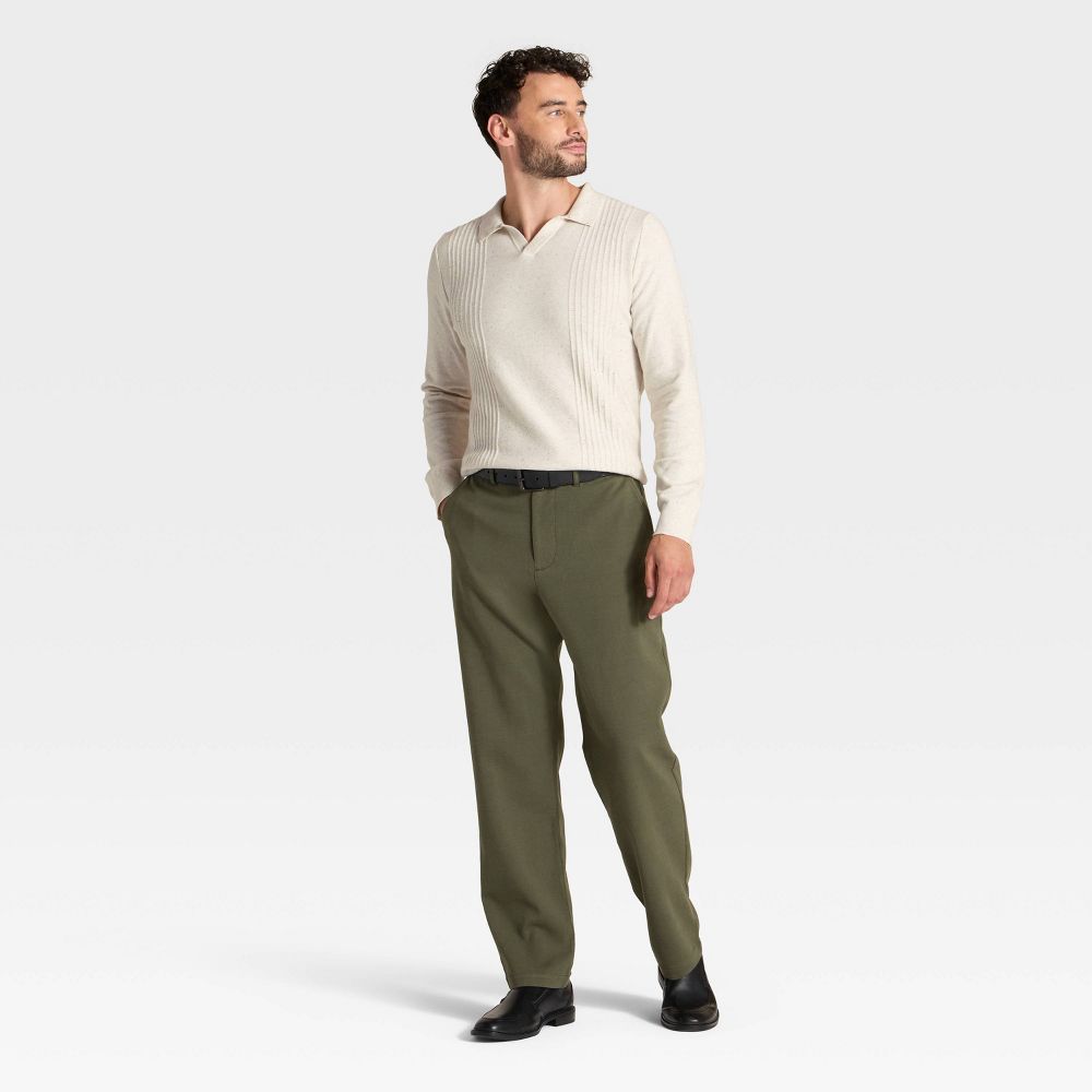 New - Men's Soft Knit Johnny Collar Polo Sweater - Goodfellow & Co™ Light Beige XXL