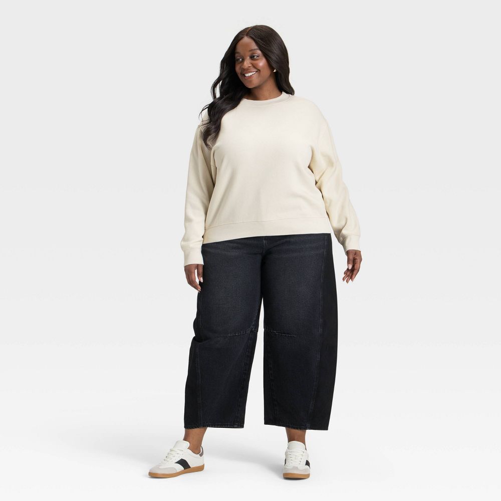 New - Women's Pullover Sweatshirt - Universal Thread™ Cream XXL