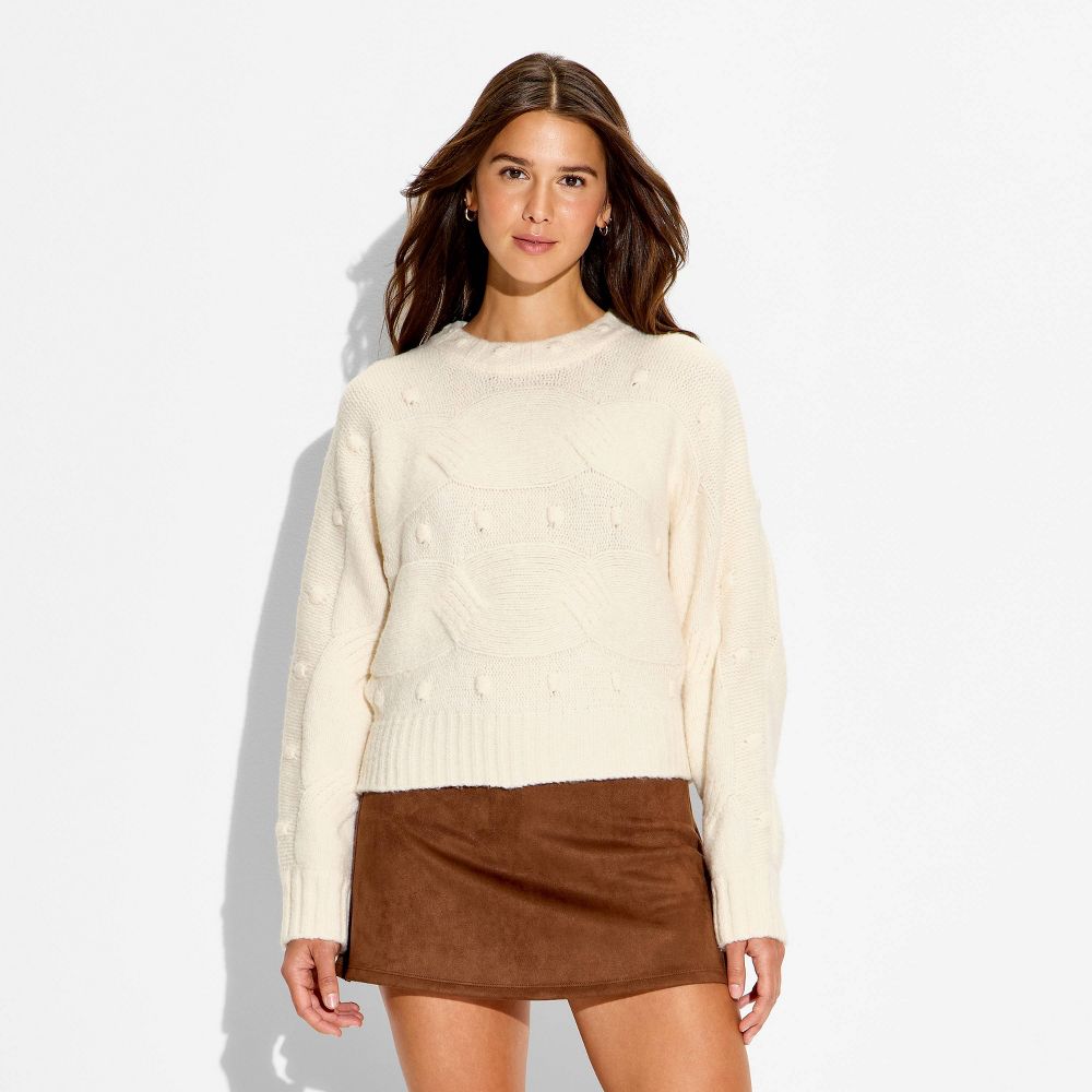 New - Women's Pullover Sweater - Wild Fable™ Off-White L