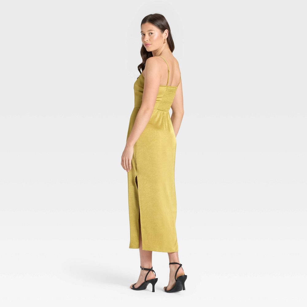 New - Women's Column Slip Dress - A New Day™ Olive XS