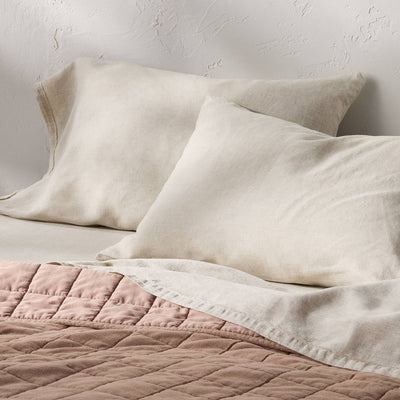 Open Box - King 100% Linen Pillowcases Natural - Casaluna™