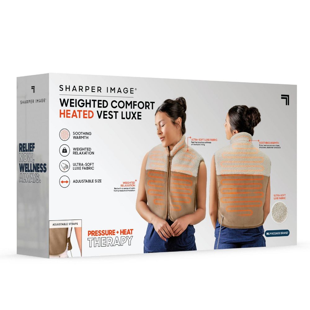 New - Sharper Image Pain Relief Weighted Comfort Heated Vest Luxe