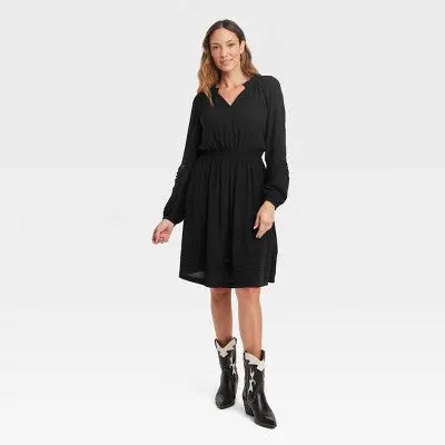Knox Rose Knox Rose Women's Long Sleeve Knee Length Lace Dress Secondipity Knox Rose Knox Rose Women's Long Sleeve Knee Length Lace Dress Secondipity