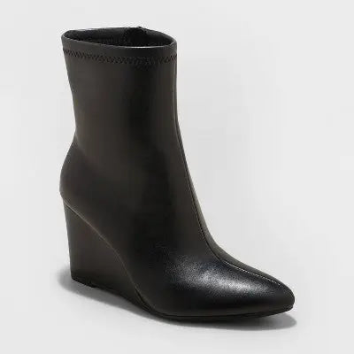 black wedge dress boots A New Day New - Women's Jocelyn Wedge Stretch Dress Boots