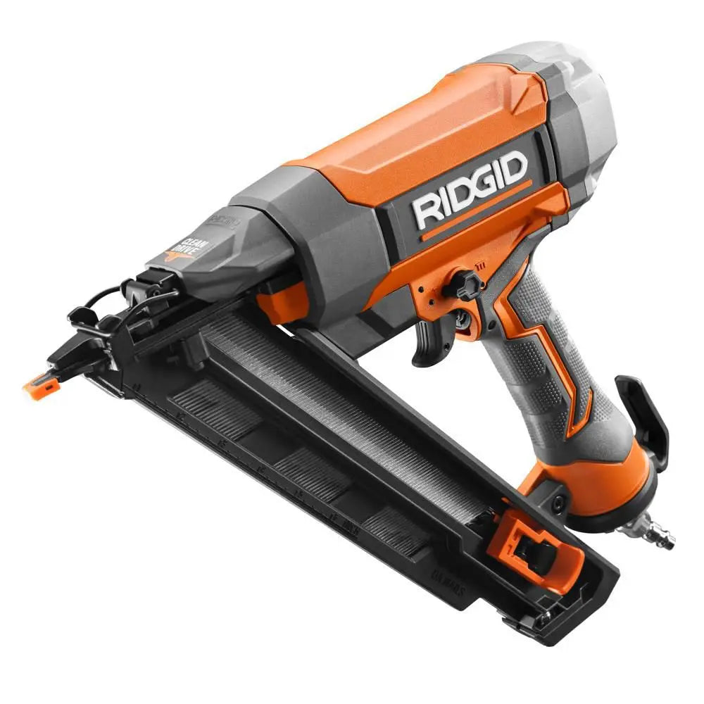 Open Box - RIDGID 15-Gauge 2-1/2 in. Angled Finish Nailer with CLEAN DRIVE Technology RIDGIDBullseye Deals
