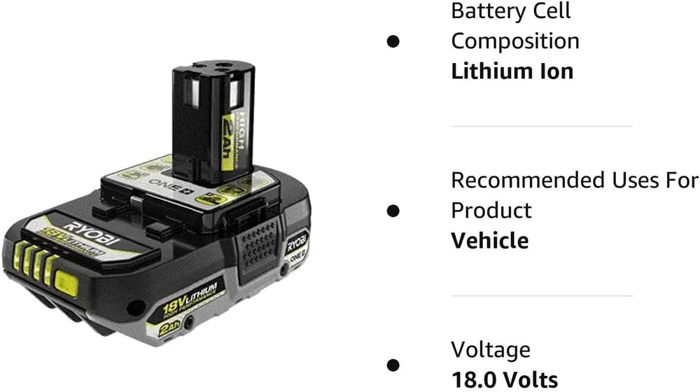Open Box - RYOBI ONE+ 18V HIGH PERFORMANCE Lithium-Ion 2.0 Ah Compact Battery RYOBIBullseye Deals