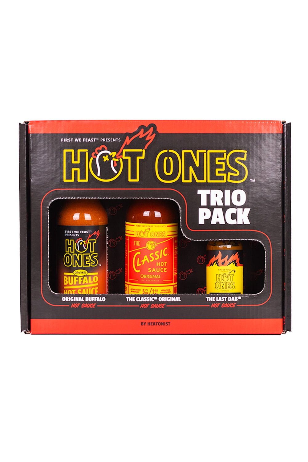 New - Hot Ones Mini Dab Hot Sauce Trio Gift Box, Includes Buffalo, Classic and the Last Dab Flavors